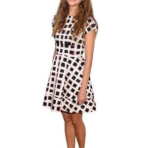 chinese dress ladies Kate Spade Mixed Lace Shift Dress, Black